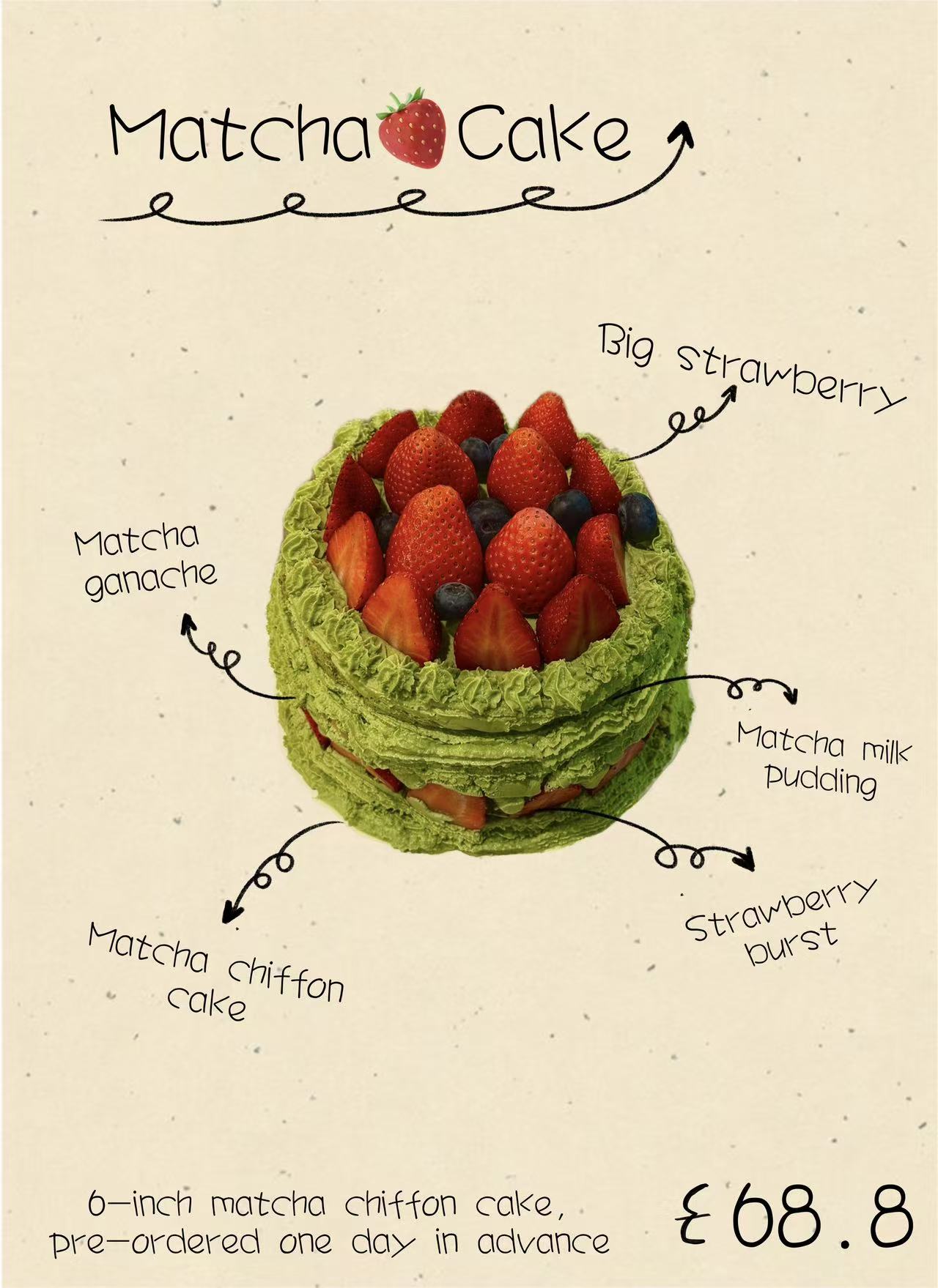 AOMORI matcha strawberry cake